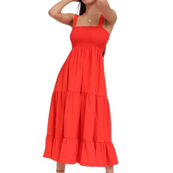 Silk & Salt Dresses & Skirts - 0408 SILK & SALT BREDAIS MAXI DRESS - RED Size Medium